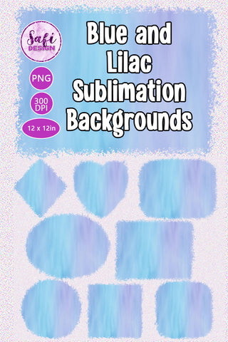 Pastel Blue and Lilac Sublimation Backgrounds Sublimation Safi Design 