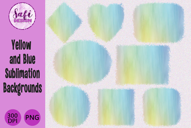 Pastel Blue and Yellow Sublimation Backgrounds Sublimation Safi Design 