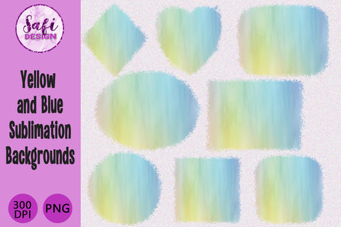 Pastel Blue and Yellow Sublimation Backgrounds Sublimation Safi Design 