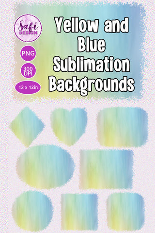 Pastel Blue and Yellow Sublimation Backgrounds Sublimation Safi Design 