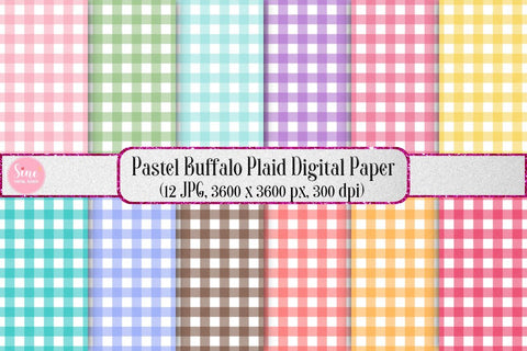 Pastel Buffalo Plaid Pattern Seamless Digital Paper Backgrounds Digital Pattern SineDigitalDesign 