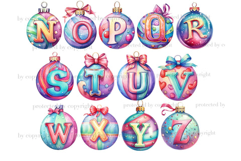 Pastel Christmas Alphabet | Xmas Clipart Bundle SVG GlamArtZhanna 
