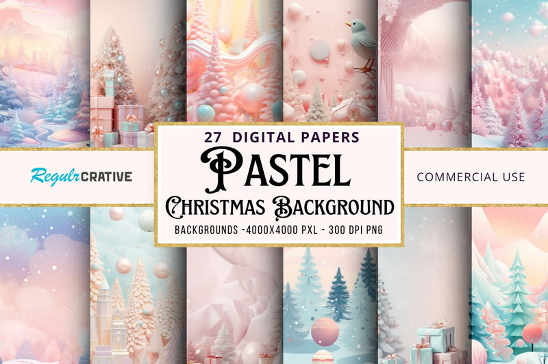 Pastel Christmas Background bundle Sublimation Regulrcrative 