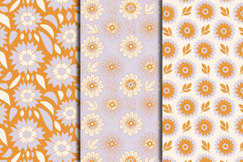 Pastel Flowers Seamless Patterns Digital Pattern Rin Green 