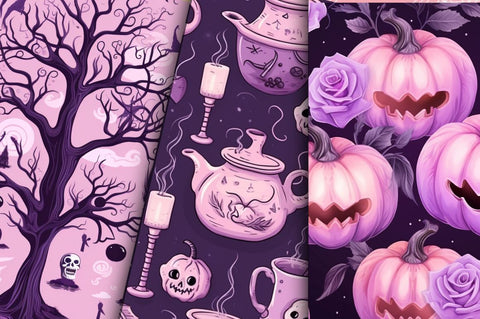 Pastel Halloween backgrounds Bundle Sublimation Regulrcrative 