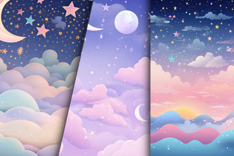 Pastel Moon Stars bundle Sublimation Regulrcrative 