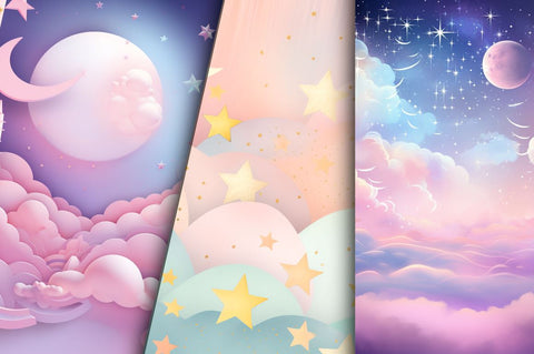 Pastel Moon Stars bundle Sublimation Regulrcrative 