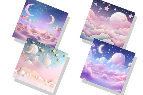 Pastel Moon Stars bundle Sublimation Regulrcrative 