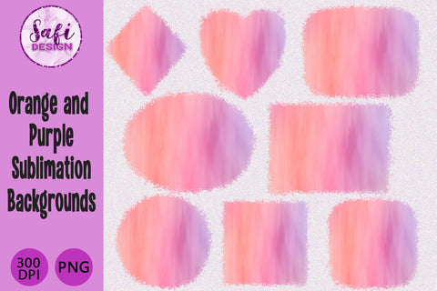Pastel Orange and Purple Sublimation Backgrounds Sublimation Safi Design 