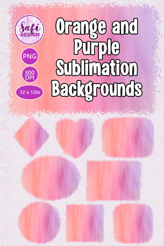Pastel Orange and Purple Sublimation Backgrounds Sublimation Safi Design 