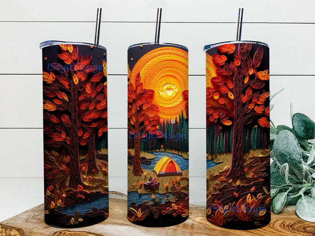 Pastel Paper Quilling Floral Field 20oz Skinny Tumbler Sublimation Design, Paper Quilling Floral Tumbler, Straight & Tapered Tumbler Wrap Png, Instant Digital Download Sublimation iStyleDesign 