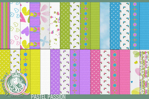 Pastel Passion Papers Digital Pattern QueenBrat Digital Designs 