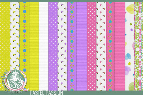Pastel Passion Papers Digital Pattern QueenBrat Digital Designs 