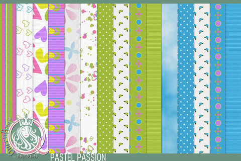 Pastel Passion Papers Digital Pattern QueenBrat Digital Designs 