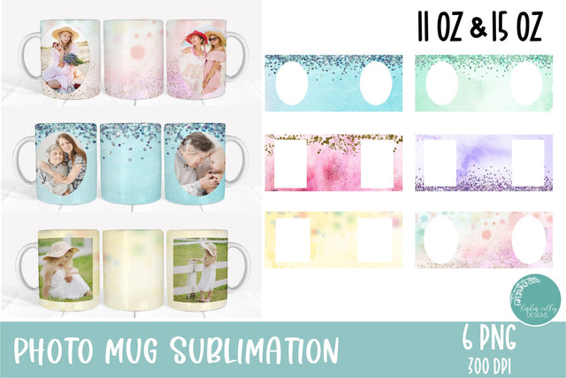 Pastel Photo Mug Bundle-Sublimation Photo Mug PNG Sublimation Linden Valley Designs 
