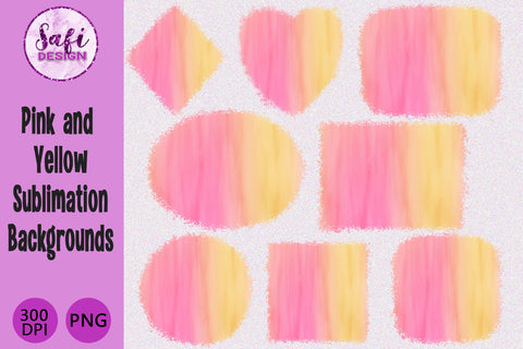 Pastel Pink and Yellow Sublimation Backgrounds Sublimation Safi Design 