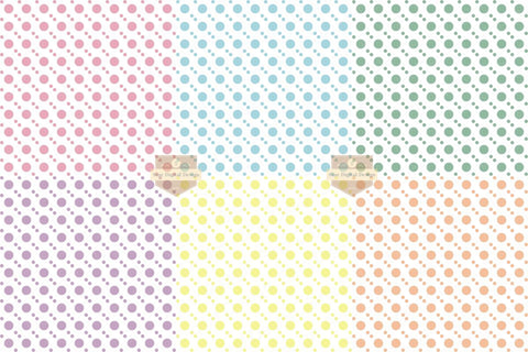 Pastel Polka Dot Seamless Pattern Digital Papers Pack Digital Pattern SineDigitalDesign 