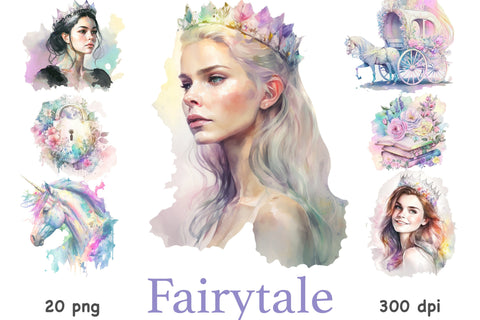 Pastel Princess Watercolor | Fairytale Clipart SVG GlamArtZhanna 