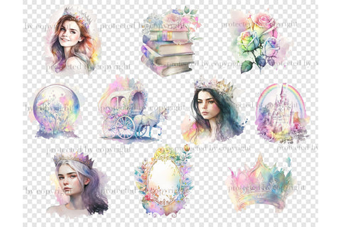 Pastel Princess Watercolor | Fairytale Clipart SVG GlamArtZhanna 
