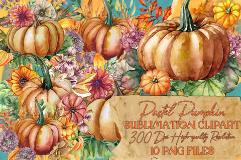 Pastel Pumpkin Sublimation Clipart Vol-1 Sublimation Jagonath Roy 