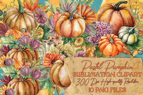 Pastel Pumpkin Sublimation Clipart Vol-1 Sublimation Jagonath Roy 