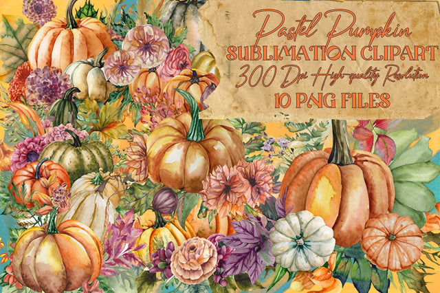 Pastel Pumpkin Sublimation Clipart Vol-2 Sublimation Jagonath Roy 