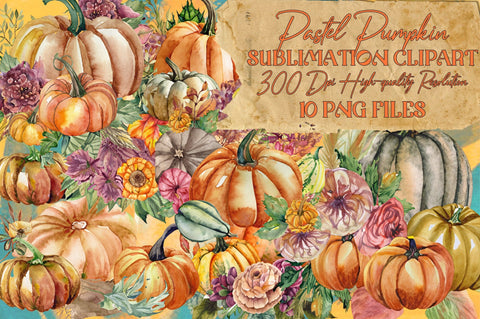 Pastel Pumpkin Sublimation Clipart Vol-2 Sublimation Jagonath Roy 