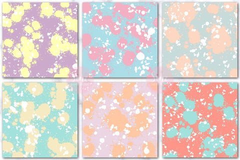 Pastel Splatter Digital Papers Backgrounds Set Digital Pattern SineDigitalDesign 