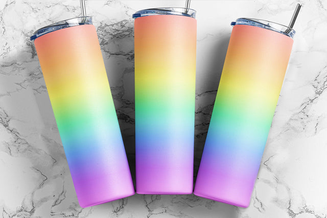 Pastel Sublimation Tumbler Designs, Rainbow Colorful Tumbler Sublimation Design - Straight & Tapered 20oz Skinny Tumbler Design Sublimation TumblersByPhill 