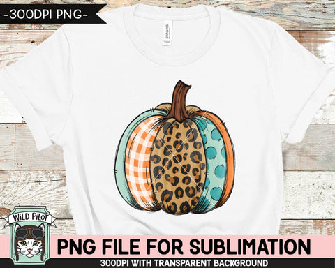 Patchwork Pumpkin SUBLIMATION design PNG, Leopard Pumpkin png file, Plaid Pumpkin PNG sublimation, Fall png, Autumn png, Halloween png, Thanksgiving png Sublimation Wild Pilot 