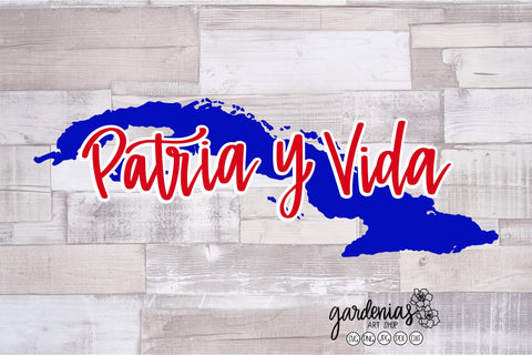 Patria y Vida Cuba Map SVG Cut File SVG Gardenias Art Shop 