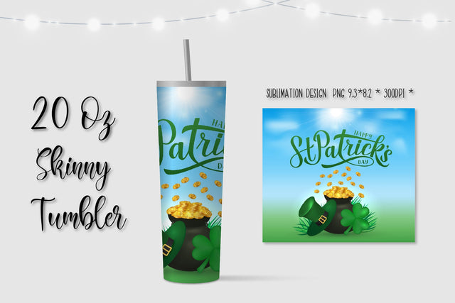 Patrick's Day 20oz Straight Skinny Tumbler Sublimation Design. Sublimation Vera Fedorova 