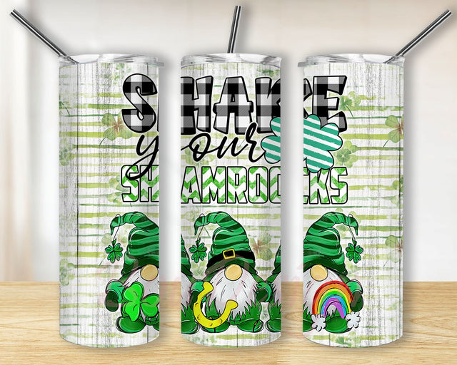 Patrick's Day Gnome 20oz Skinny Tumbler PNG, Sublimation Design Download Sublimation BouDesign 