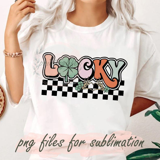 Patrick's Day Lucky Png, Digital Download, St. Pattys Shirt Designs, Lucky Png, Retro Sublimation, St. Patrick's Day Png Sublimation PrintingLife 