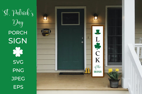 Patricks Day Porch Sign. Luck of the Irish Vertical Sign SVG LaBelezoka 