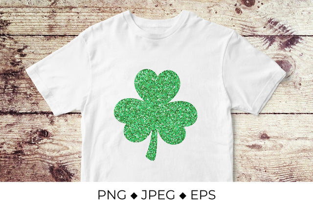 Patricks Day Shamrock leaf made of green glitter Sublimation LaBelezoka 