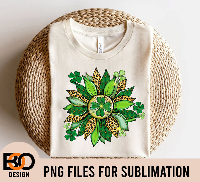 Patricks Day Sunflower Png,St Patricks Day Sublimation Png,St Patricks Day sublimation designs downloads,Lucky Clover png file, Patricks Day Sublimation BOO-design 