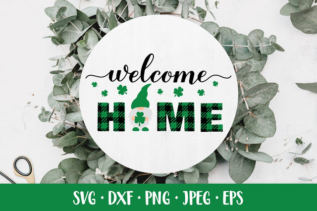 Patricks Day Welcome Home Sign SVG. Welcome Sign Gnome SVG LaBelezoka 