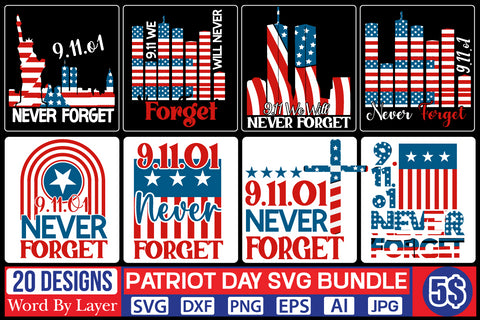 PATRIOT DAY SVG BUNDLE,SVG Cut File SVGs quotes-and-sayings food-drink mini-bundles print-cut on-sale Clipart Clip Art Sublimation or Vinyl Shirt Design SVG DesignPlante 503 