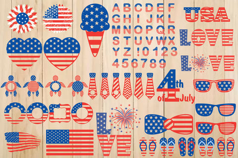 Patriotic 4th of July Bundle SVG PNG DXF Independence Day SVG Yuliya 