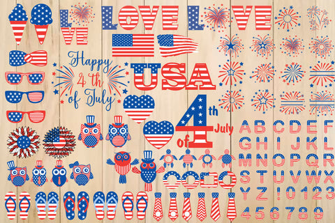 Patriotic 4th of July Bundle SVG PNG DXF Independence Day SVG Yuliya 