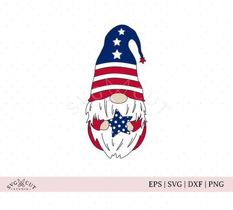 Patriotic 4th of July Gnome SVG Files SVG SVG Cut Studio 