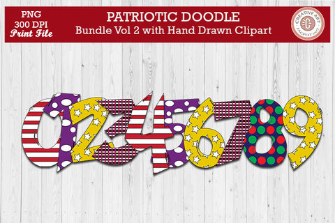 Patriotic Alpabhet Doodle Bundle Sublimation jacpot007 