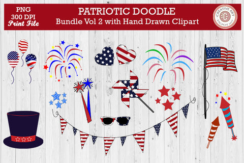Patriotic Alpabhet Doodle Bundle Sublimation jacpot007 
