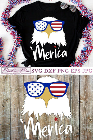 Patriotic Amercian Eagle, 'Merica, Fourth Of July SVG SVG Madison Mae Designs 