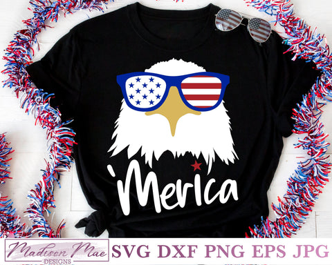 Patriotic Amercian Eagle, 'Merica, Fourth Of July SVG SVG Madison Mae Designs 