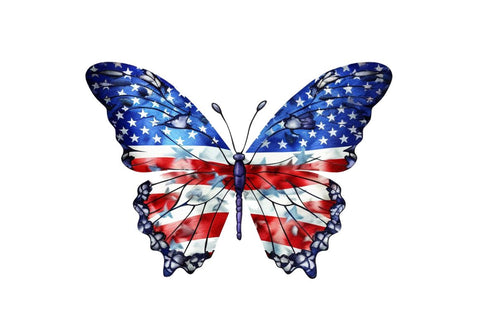 Patriotic American Flag Butterfly Clipart Bundle Sublimation Regulrcrative 