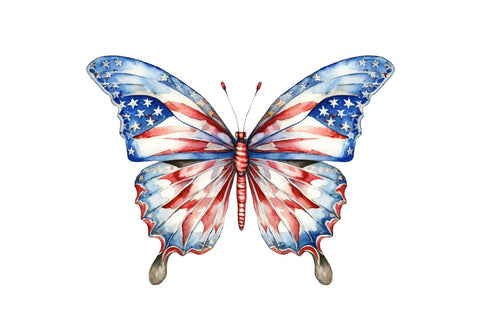 Patriotic American Flag Butterfly Clipart Bundle Sublimation Regulrcrative 