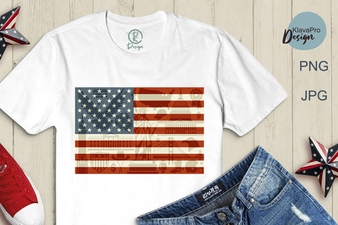 Patriotic American Flag Sublimation Design Sublimation Klava P 