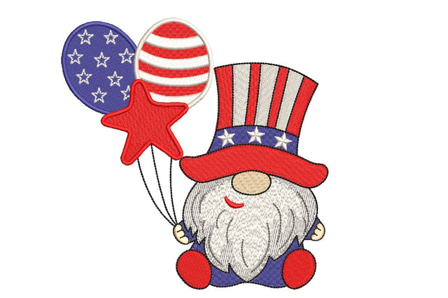 Patriotic american gnome embroidery design, USA Independence day embroidery design - 4 sizes, Instant Download. SVG ArtEMByNatalia 